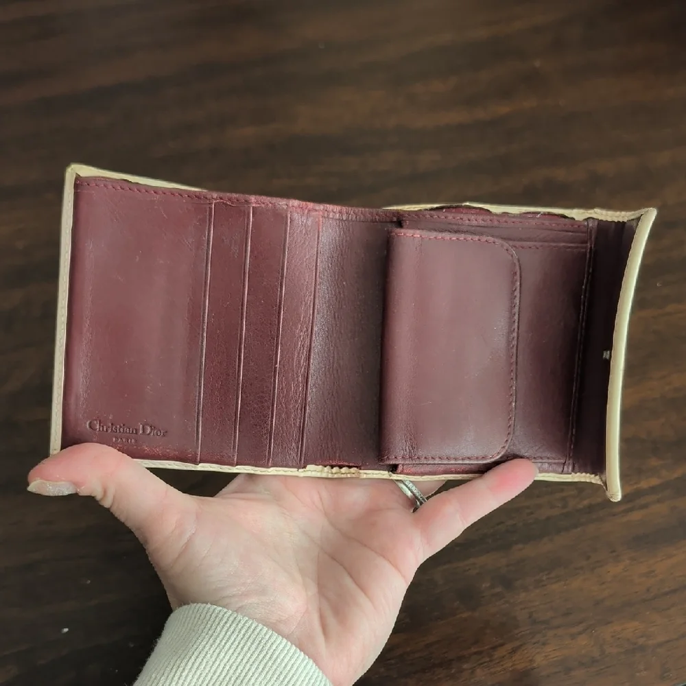 Dior Burgandy and Cream Wallet